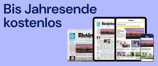 Abbildung der gedruckten Zeitung und der digitalen Produkte der Rheiderland Zeitug mit der Überschrift "Bis Jahresende kostenlos"