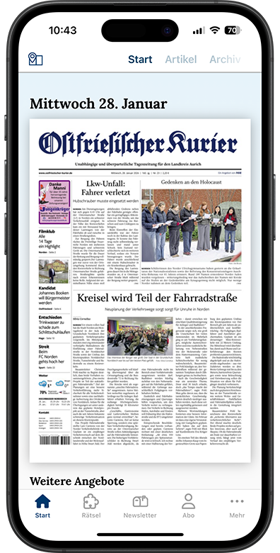 NOZ premium-App, Ansicht 1