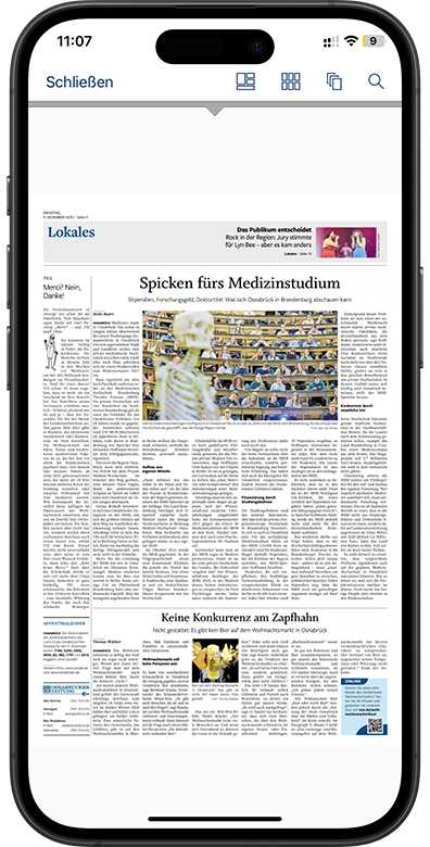 NOZ premium-App, Ansicht 2