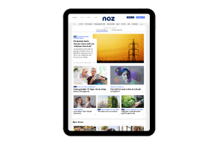 Tablet zeigt die Startseite der Neuen Osnabrücker Zeitung mit Artikeln und Bildern zu aktuellen Nachrichten.